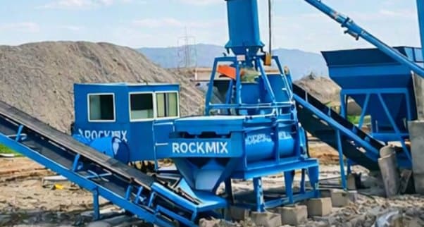 RWMM-200 pugmill, control cabin and cement addition system at Vizag