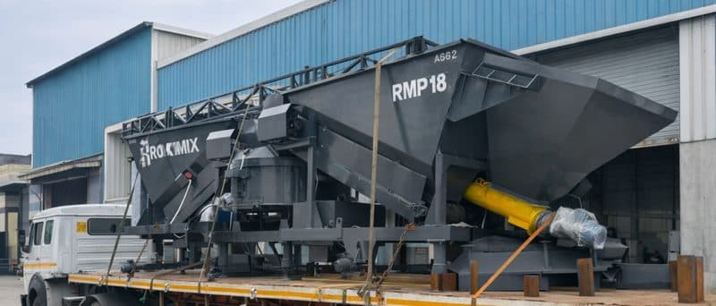 RMP-18 mobile plant loaded on a trailer for dispatch