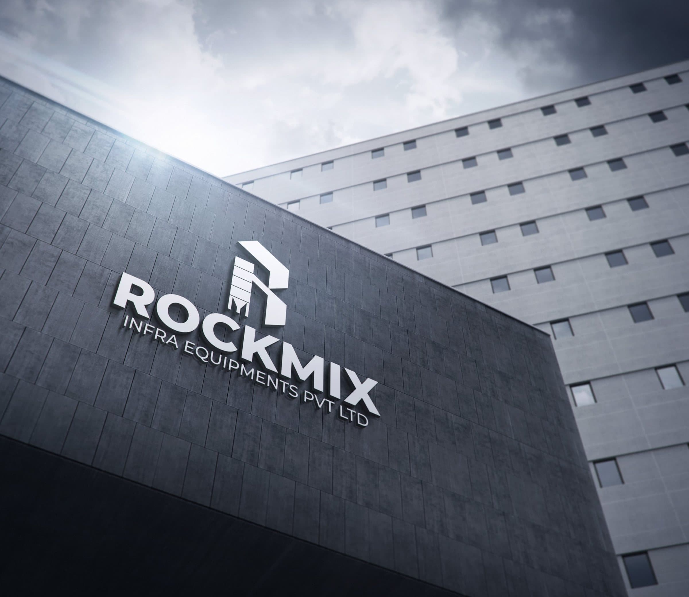 Rockmix Infra Equipments Pvt Ltd building with the Rockmix logo on the facade